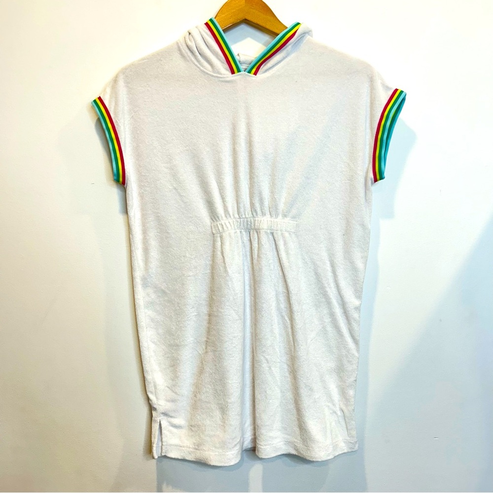 ☀️ 3/$15 Joe Fresh Girls White Hooded Terry Cloth Swim Suit Cover Up